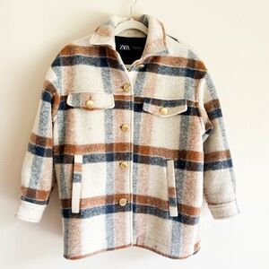 Zara Oversized Plaid Coat Size XS